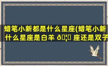 蜡笔小新都是什么星座(蜡笔小新什么星座是白羊 🦁 座还是双子)